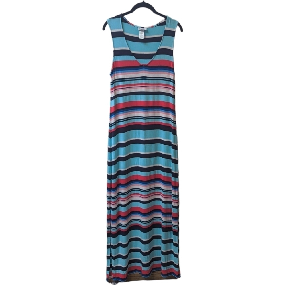 TOMMY Bahama Women's Sporting Stripe Summer Super Maxi Multi-Colour Dress (M) - Picture 1 of 4